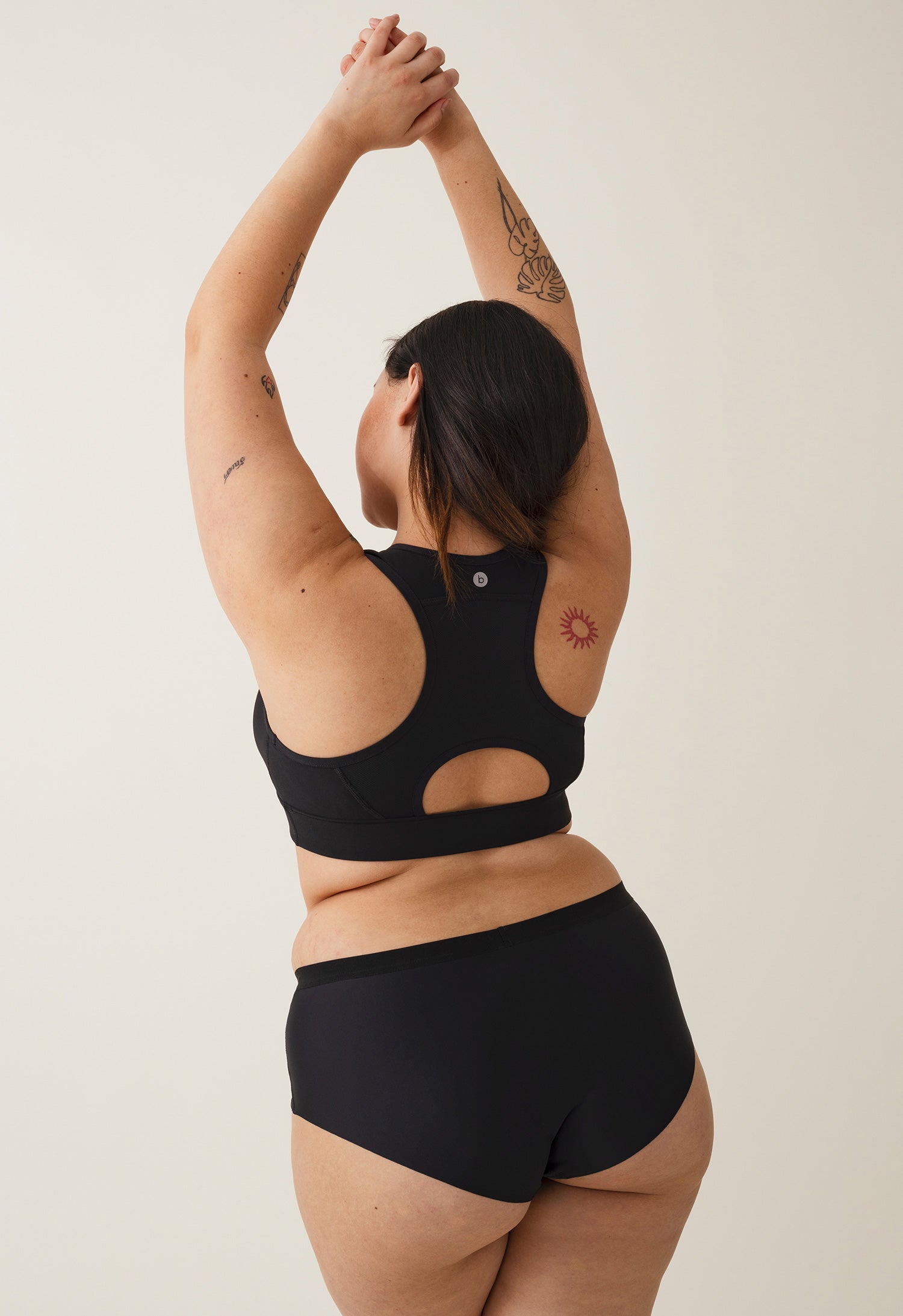 Kuukautishousut - Saumaton hipster - Erittäin kevyt - Musta