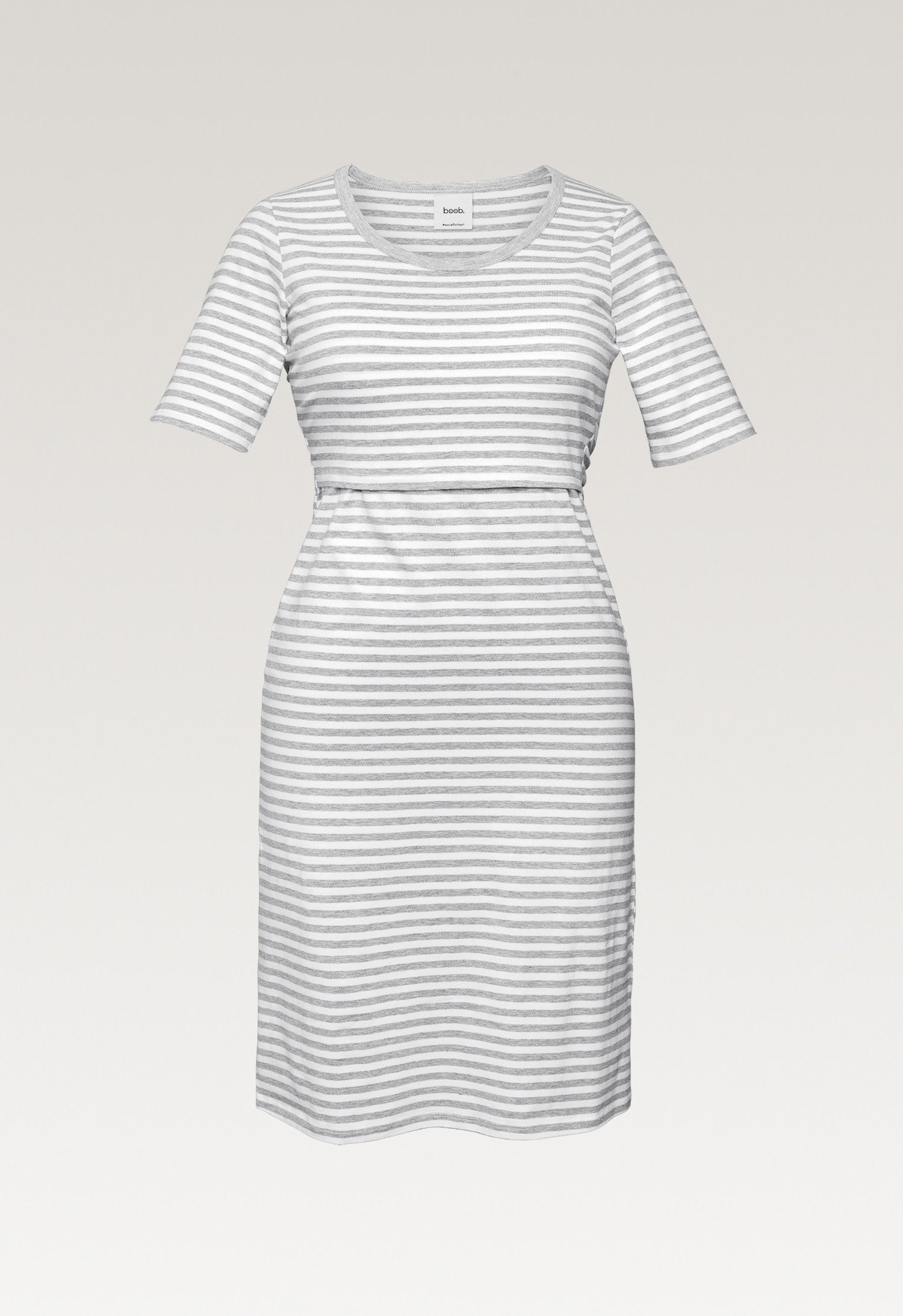 Yöpaita - Valkoinen/harmaameleerattu