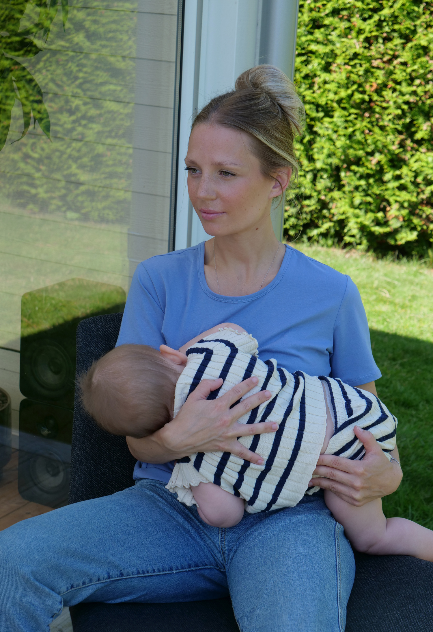 Imetystoppi Essential - Lyhythihainen, vaaleansininen