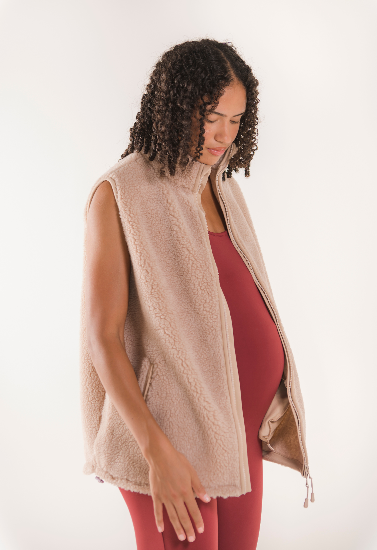 Pörröinen fleeceliivi - beige