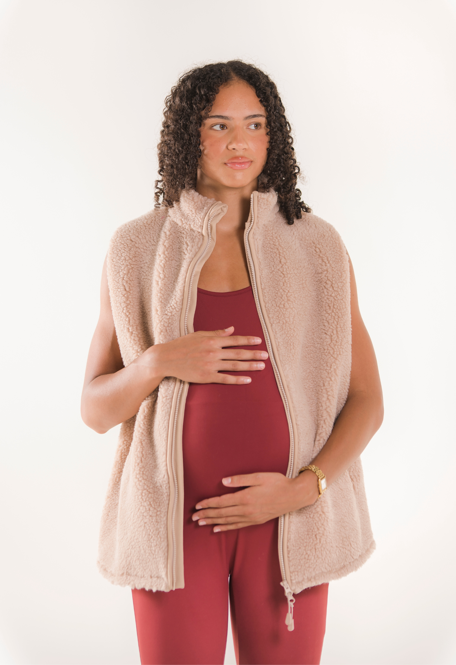 Pörröinen fleeceliivi - beige