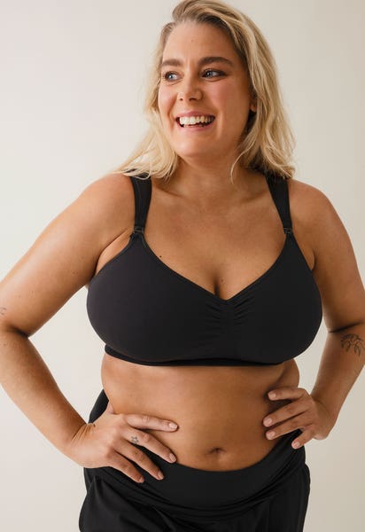 Tukevat kaarettomat imetysliivit 75C - 100G - Musta