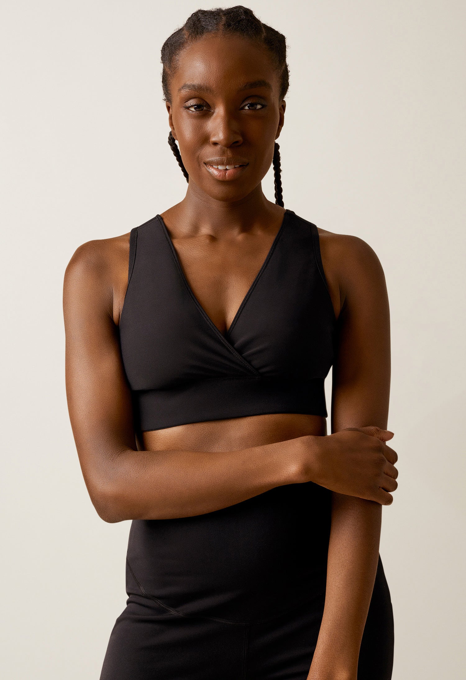 Imetysrintaliivit teknisestä fleecestä - musta