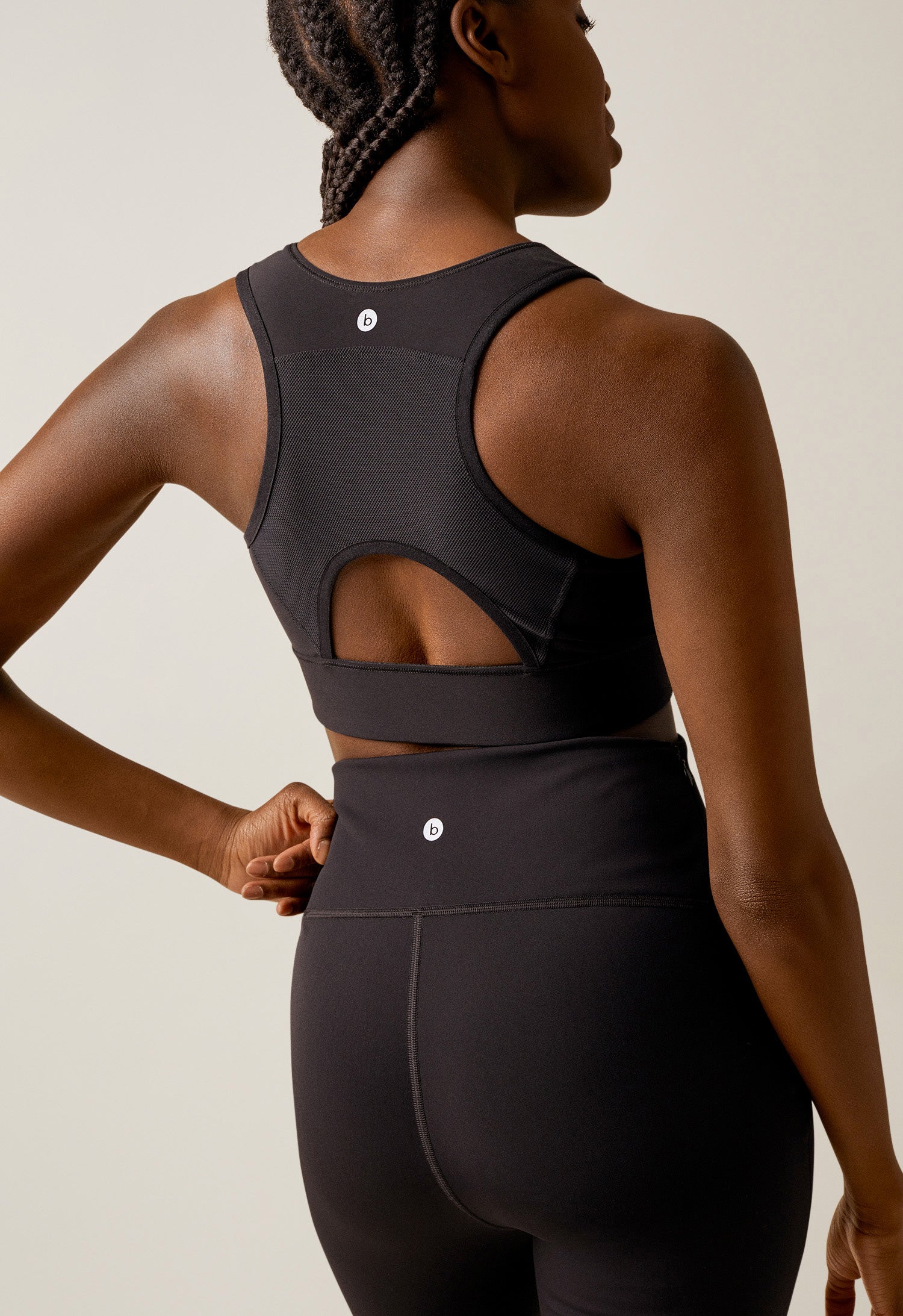 Imetysrintaliivit teknisestä fleecestä - musta