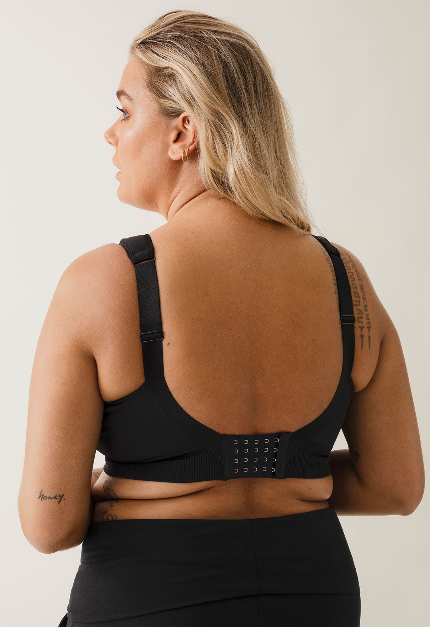 Tukevat kaarettomat imetysliivit 75C - 100G - Musta