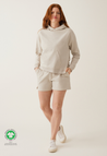 Äitiysshortsit collegekankaasta - Vaalea beige
