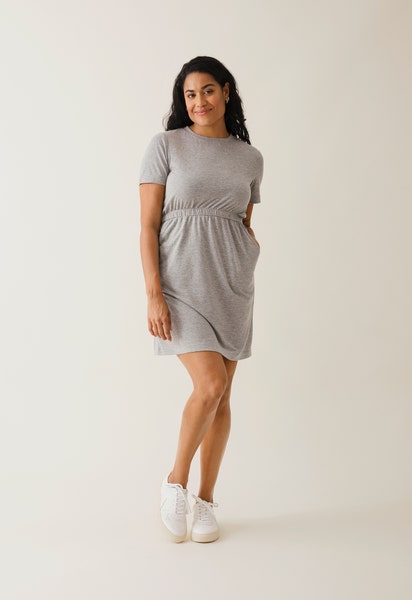 The Shirt Mini Dress - Harmaa meleerattu